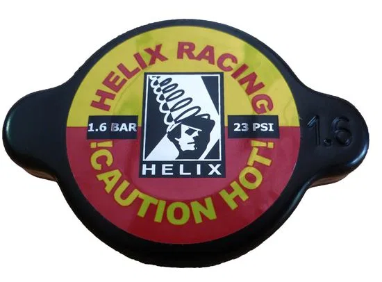 212-1601 – HELIX RACING Radiator Cap, 23 PSI Maximum Pressure Round Without Safety Release Lever Black Aluminum Alloy...